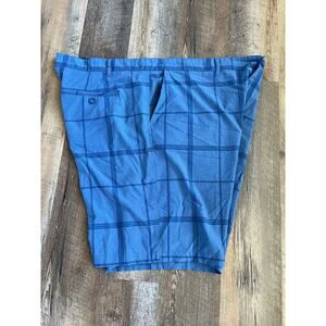 Ocean Pacific OP Flex men’s blue plaid swim board shorts 46